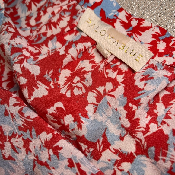 Paloma Blue 100% silk ruffle floral mini skirt, size small - Picture 3 of 5